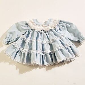 Bryan Vintage Baby Dress Lacy Ruffled Size 6-9 Months